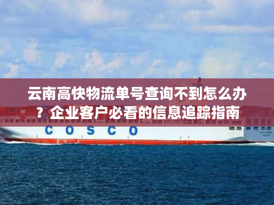 云南高快物流单号查询不到怎么办?企业客户必看的信息追踪指南 云南高快物流单号查询不到怎么办?企业客户必看的信息追踪指南