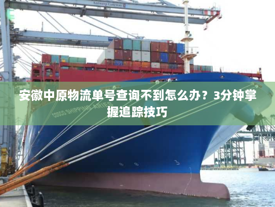 安徽中原物流单号查询不到怎么办?3分钟掌握追踪技巧 安徽中原物流单号查询不到怎么办?3分钟掌握追踪技巧