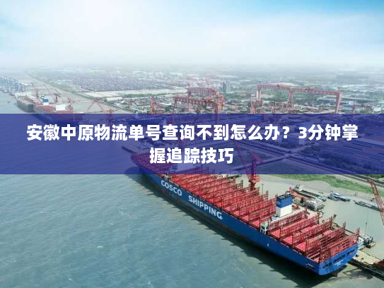 安徽中原物流单号查询不到怎么办?3分钟掌握追踪技巧 安徽中原物流单号查询不到怎么办?3分钟掌握追踪技巧