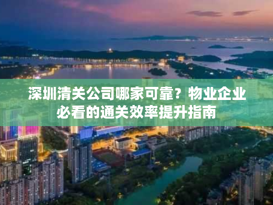 深圳清关公司哪家可靠?物业企业必看的通关效率提升指南 深圳清关公司哪家可靠?物业企业必看的通关效率提升指南