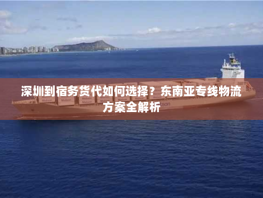 深圳到宿务货代如何选择？东南亚专线物流方案全解析