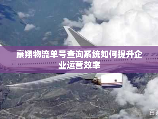 豪翔物流单号查询系统如何提升企业运营效率