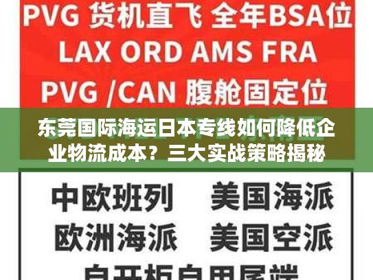 东莞国际海运日本专线如何降低企业物流成本？三大实战策略揭秘