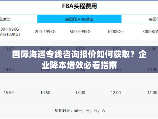 国际海运专线咨询报价如何获取?企业降本增效必看指南 国际海运专线咨询报价如何获取?企业降本增效必看指南
