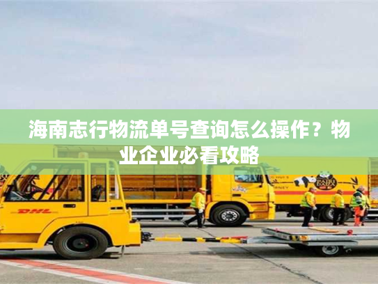 海南志行物流单号查询怎么操作？物业企业必看攻略