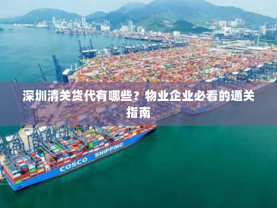 深圳清关货代有哪些？物业企业必看的通关指南