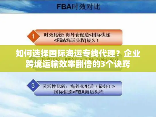 如何选择国际海运专线代理？企业跨境运输效率翻倍的3个诀窍