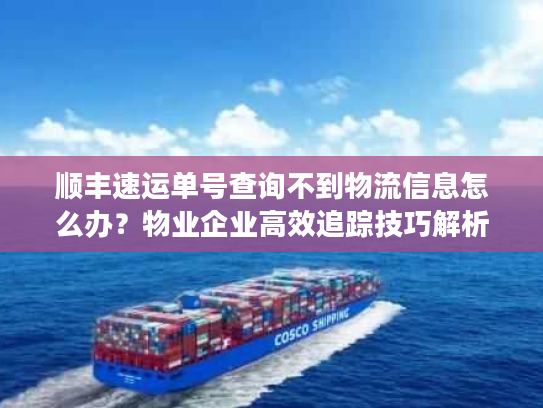 顺丰速运单号查询不到物流信息怎么办？物业企业高效追踪技巧解析