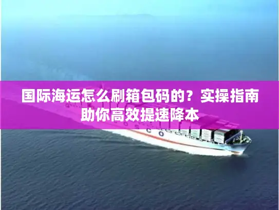 国际海运怎么刷箱包码的？实操指南助你高效提速降本