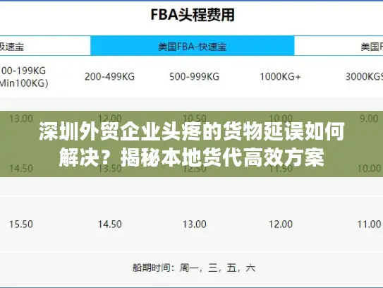 深圳外贸企业头疼的货物延误如何解决？揭秘本地货代高效方案