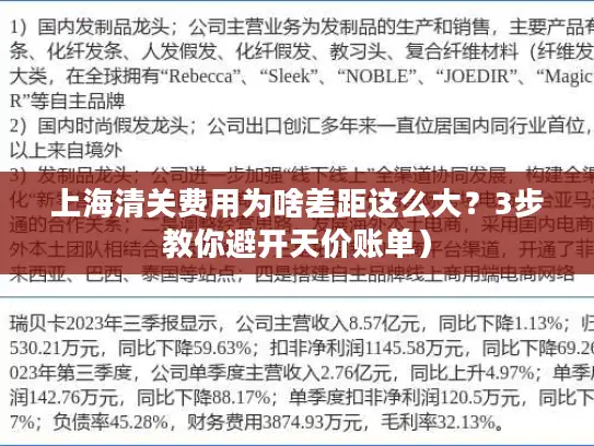 上海清关费用为啥差距这么大？3步教你避开天价账单）