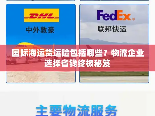 国际海运货运险包括哪些？物流企业选择省钱终极秘笈