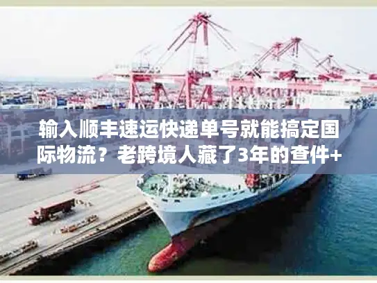 输入顺丰速运快递单号就能搞定国际物流？老跨境人藏了3年的查件+避坑技巧全说透