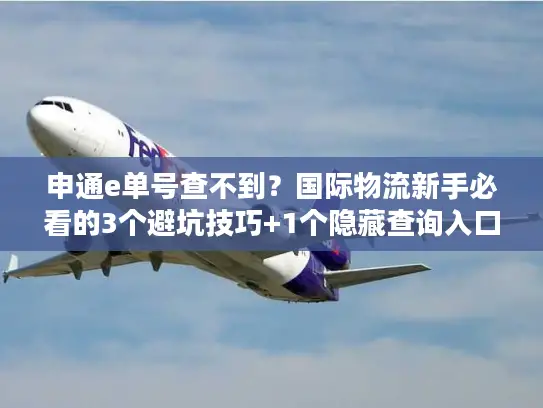 申通e单号查不到？国际物流新手必看的3个避坑技巧+1个隐藏查询入口