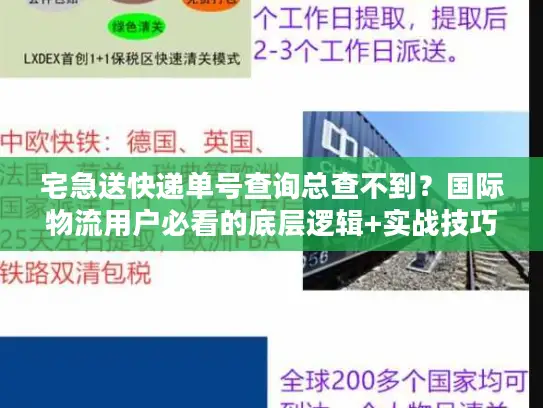 宅急送快递单号查询总查不到？国际物流用户必看的底层逻辑+实战技巧