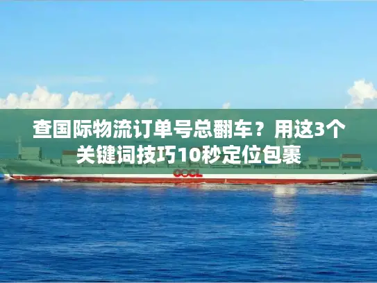 查国际物流订单号总翻车？用这3个关键词技巧10秒定位包裹