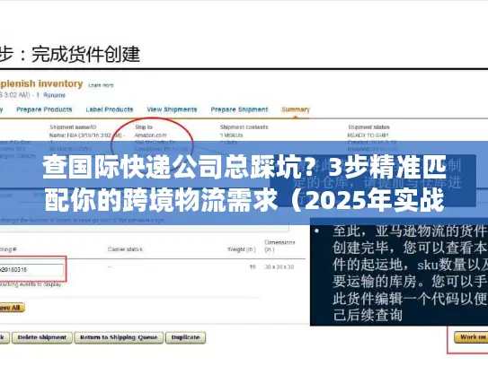 查国际快递公司总踩坑？3步精准匹配你的跨境物流需求（2025年实战版）
