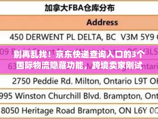 别再乱找！京东快递查询入口的3个国际物流隐藏功能，跨境卖家刚试过好用