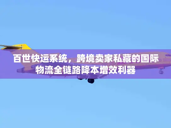百世快运系统，跨境卖家私藏的国际物流全链路降本增效利器