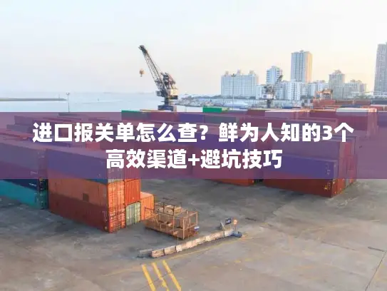 进口报关单怎么查？鲜为人知的3个高效渠道+避坑技巧