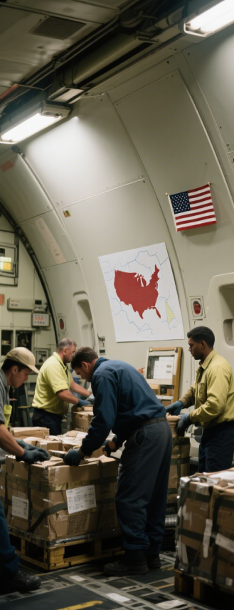 美国空运专线专线示意图